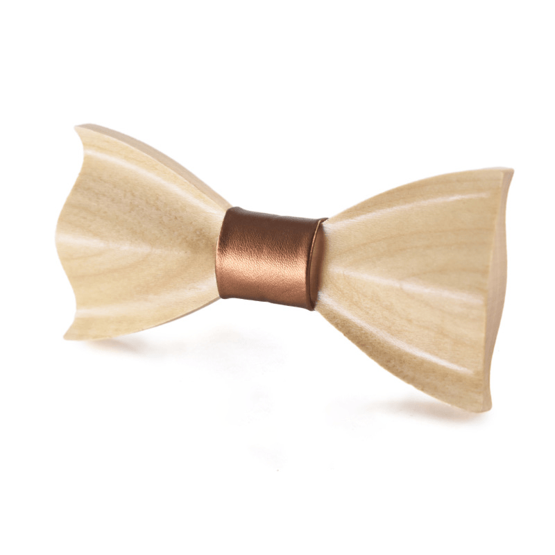 Papillon unisex creativo in legno 3D di colore chiaro - Stile n. 5 - image 4