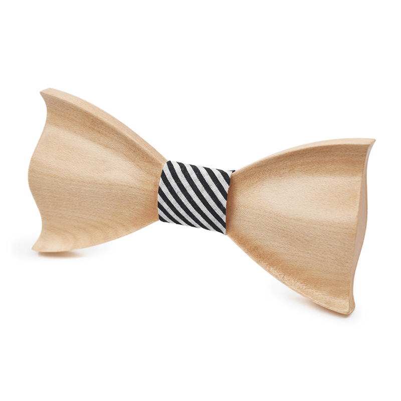 Papillon unisex creativo in legno 3D di colore chiaro - Stile n. 7 - image 6