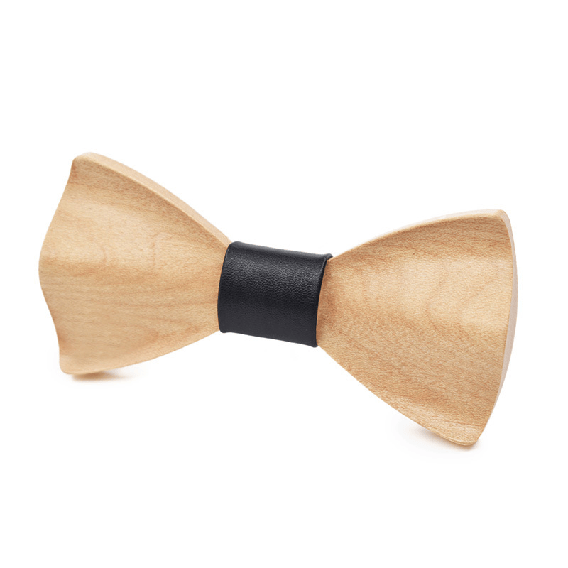 Papillon unisex creativo in legno 3D di colore chiaro - Stile n. 4 - image 3