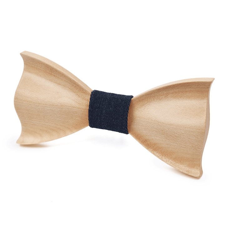 Papillon unisex creativo in legno 3D di colore chiaro - Stile n. 3 - image 2