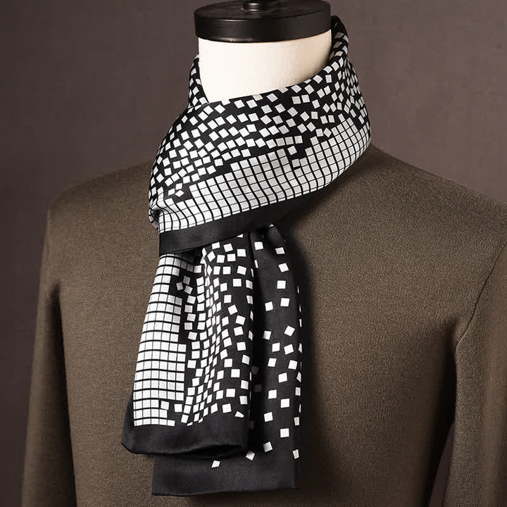 Sciarpa lunga in pura seta da uomo in stile etnico retrò - Stile n. 13 - image 12