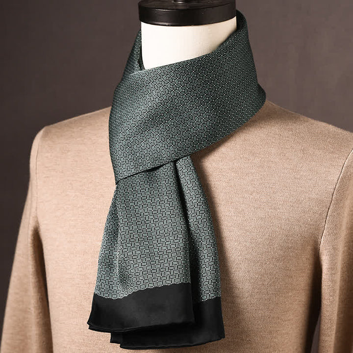Sciarpa lunga in pura seta da uomo in stile etnico retrò - Stile n. 24 - image 23