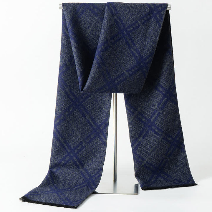 Sciarpa lunga calda da uomo con motivo a quadri in stile britannico - Stile n. 10 - image 12