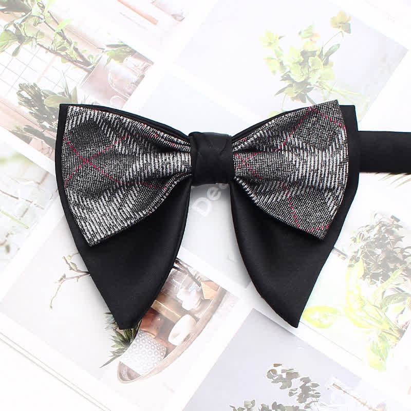 Papillon oversize a punta a doppio strato, a righe e a quadri formali - Stile n. 15 - image 20
