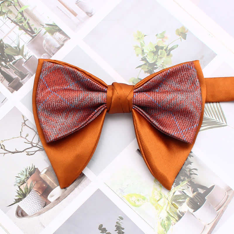Papillon oversize a punta a doppio strato, a righe e a quadri formali - Stile n. 12 - image 17
