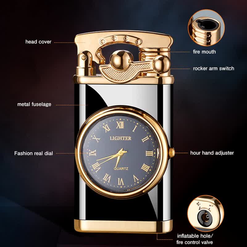 Accendino gonfiabile a butano con quadrante creativo e orologio - image 3