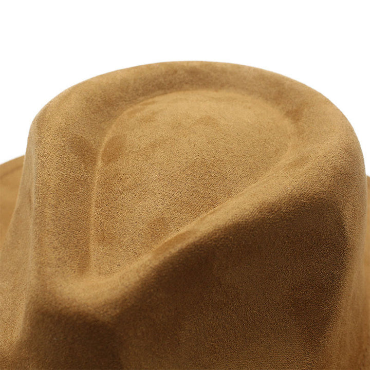 Cappello da cowboy da uomo in pelle scamosciata con bordatura perline - image 2
