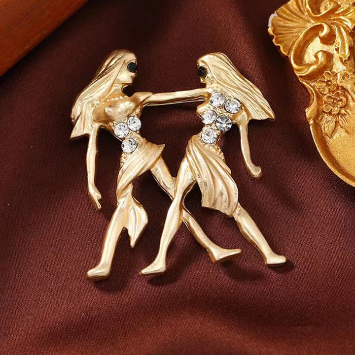 Spilla in oro con diamanti e segno zodiacale - image 6