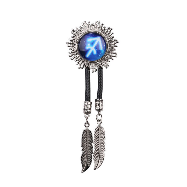 Cravatte di cuoio retrò in metallo con la serie dei segni zodiacali - Sagittario - image 12