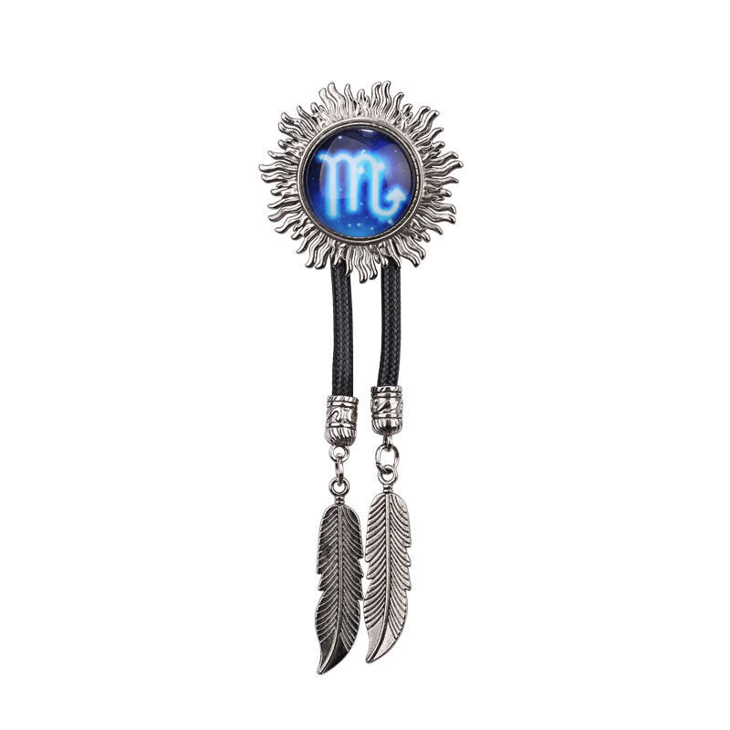 Cravatte di cuoio retrò in metallo con la serie dei segni zodiacali - Scorpione - image 11