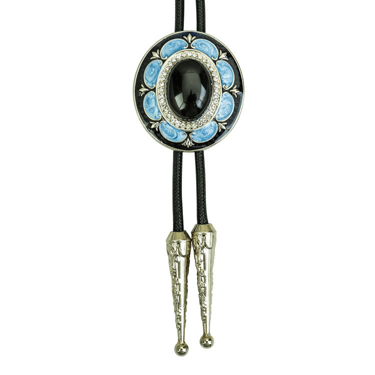 Cravatta Bolo vintage in onice e smalto - Stile n. 3 - image 4