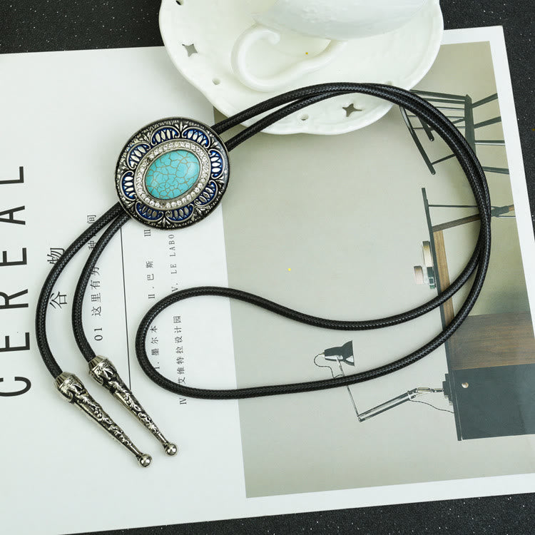 Cravatta Bolo vintage in onice e smalto - Stile n. 7 - image 9