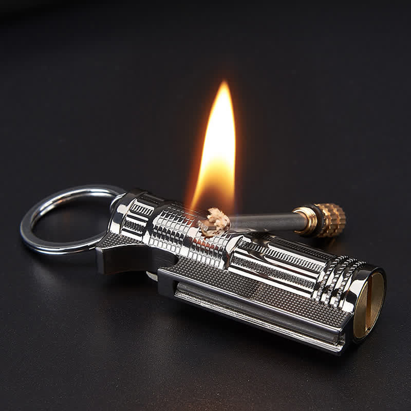 Apribottiglie multifunzionale, accendino a olio ricaricabile con fiammifero - image 0