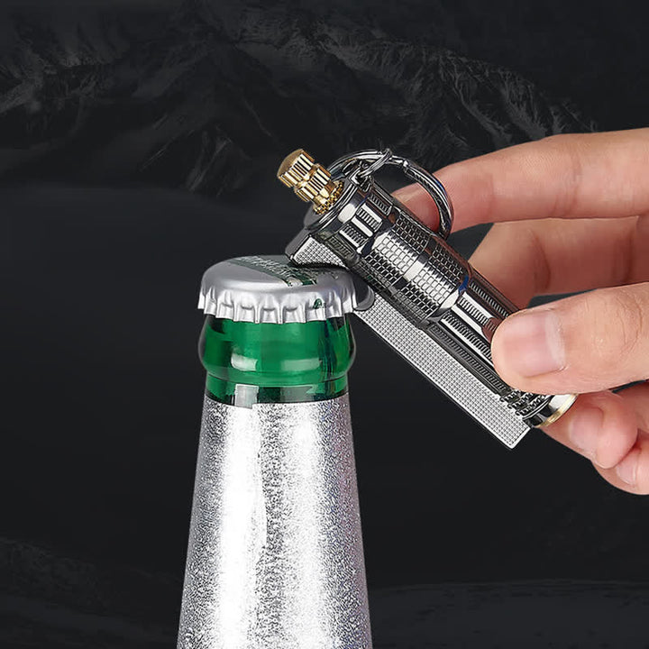 Apribottiglie multifunzionale, accendino a olio ricaricabile con fiammifero - image 4