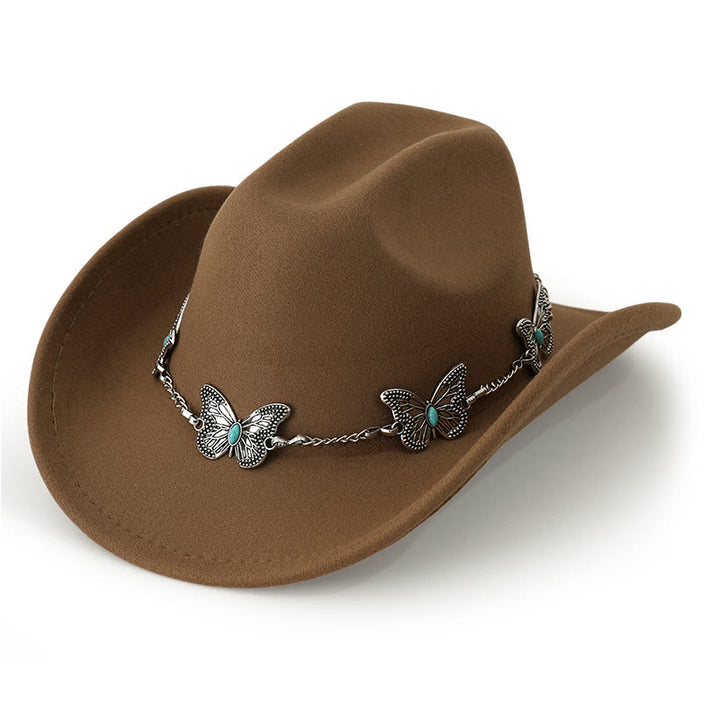 Cappello da cowboy da uomo con catena a farfalla - Cammello - M (22"-22 7/8") - image 18