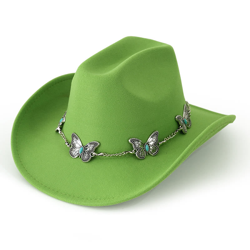 Cappello da cowboy da uomo con catena a farfalla - Verde - M (22"-22 7/8") - image 21