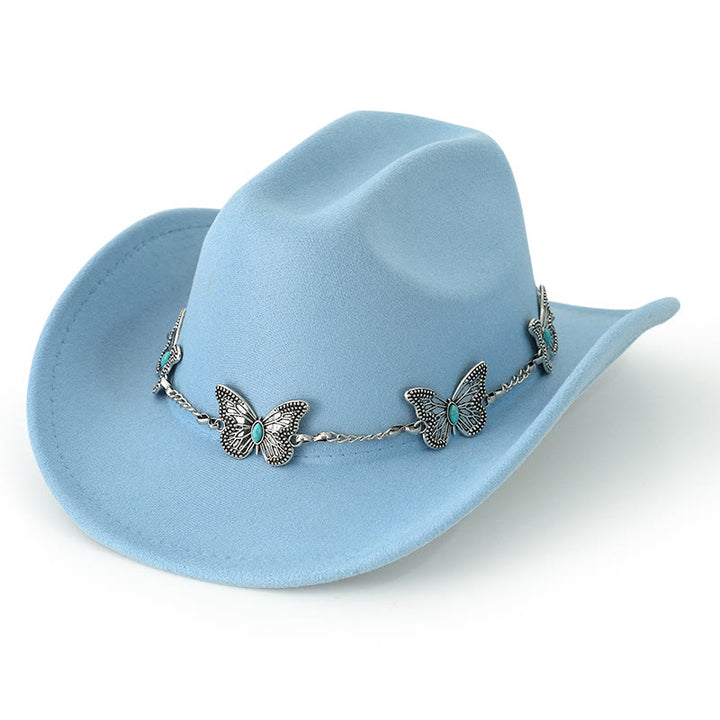Cappello da cowboy da uomo con catena a farfalla - Azzurro chiaro - M (22"-22 7/8") - image 14