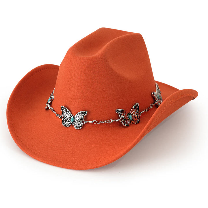 Cappello da cowboy da uomo con catena a farfalla - Arancia - M (22"-22 7/8") - image 13