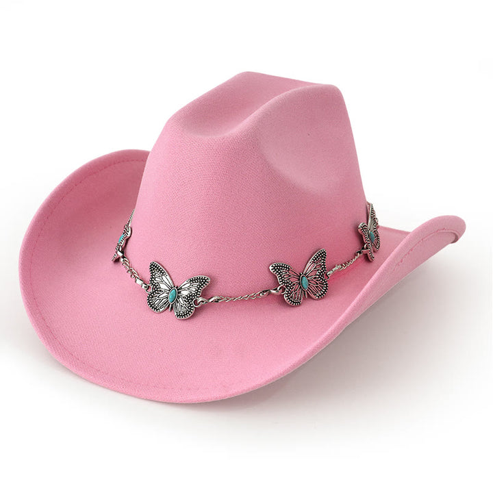 Cappello da cowboy da uomo con catena a farfalla - Rosa - M (22"-22 7/8") - image 10