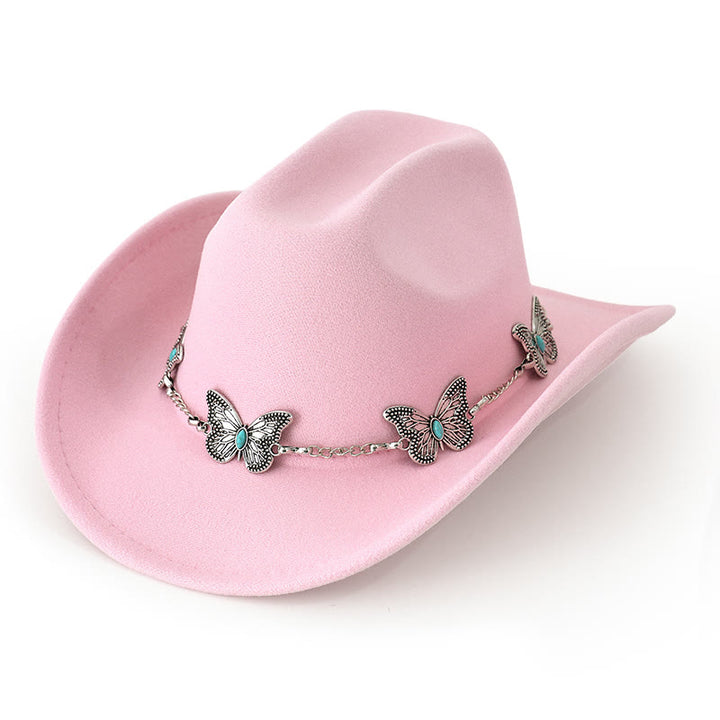 Cappello da cowboy da uomo con catena a farfalla - Rosa chiaro - M (22"-22 7/8") - image 9