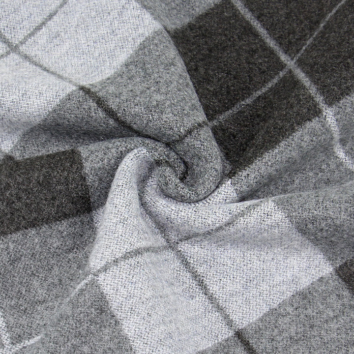 Sciarpa calda con nappe a quadri classici da uomo - image 10