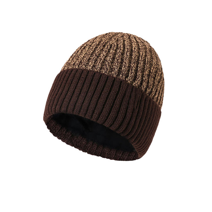 Berretto invernale da uomo in maglia con fodera in pile caldo - Caffè - Regolabile (circa 21 5/8"-23 1/4") - image 6