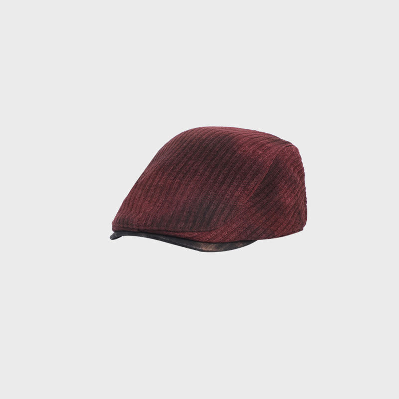 Cappello invernale retrò in velluto a coste tie-dye da uomo - Borgogna - Regolabile (21 1/4"-22 7/8") - image 8