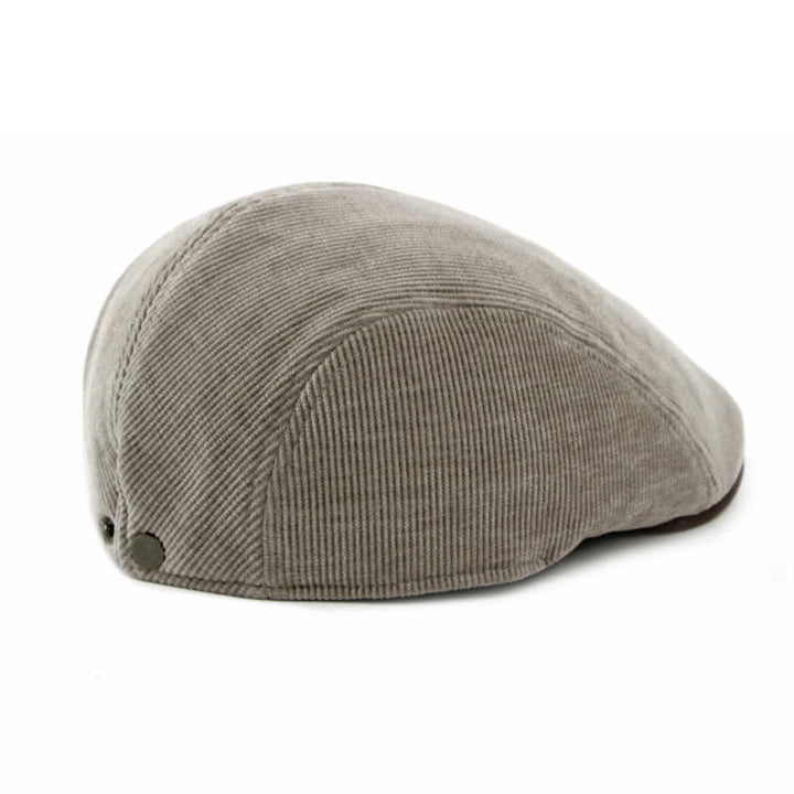 Cappello basco moderno con tesa a contrasto in velluto a coste e parte superiore piatta - image 6