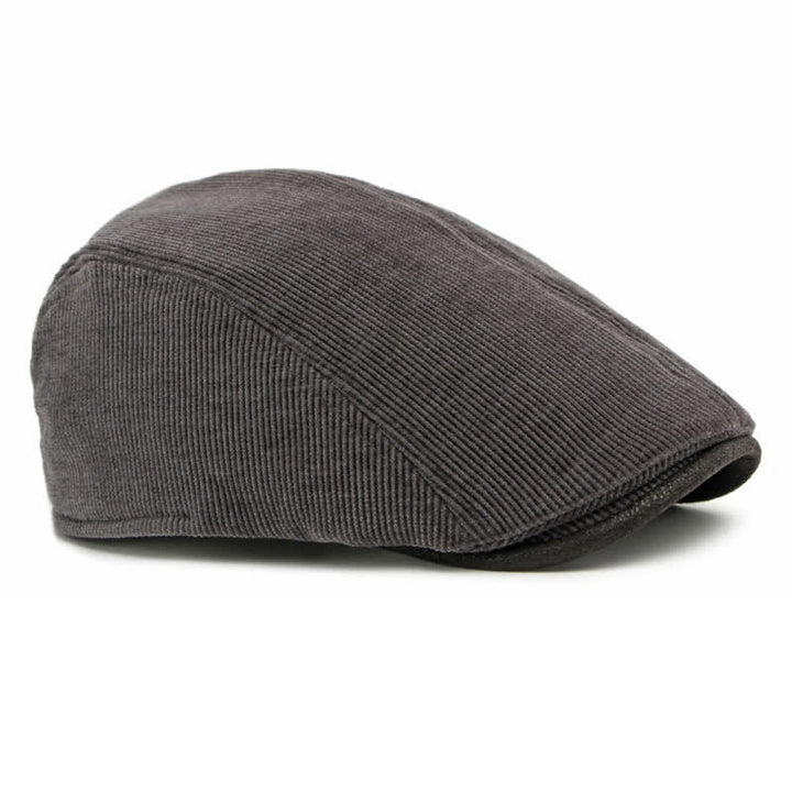 Cappello basco moderno con tesa a contrasto in velluto a coste e parte superiore piatta - image 10