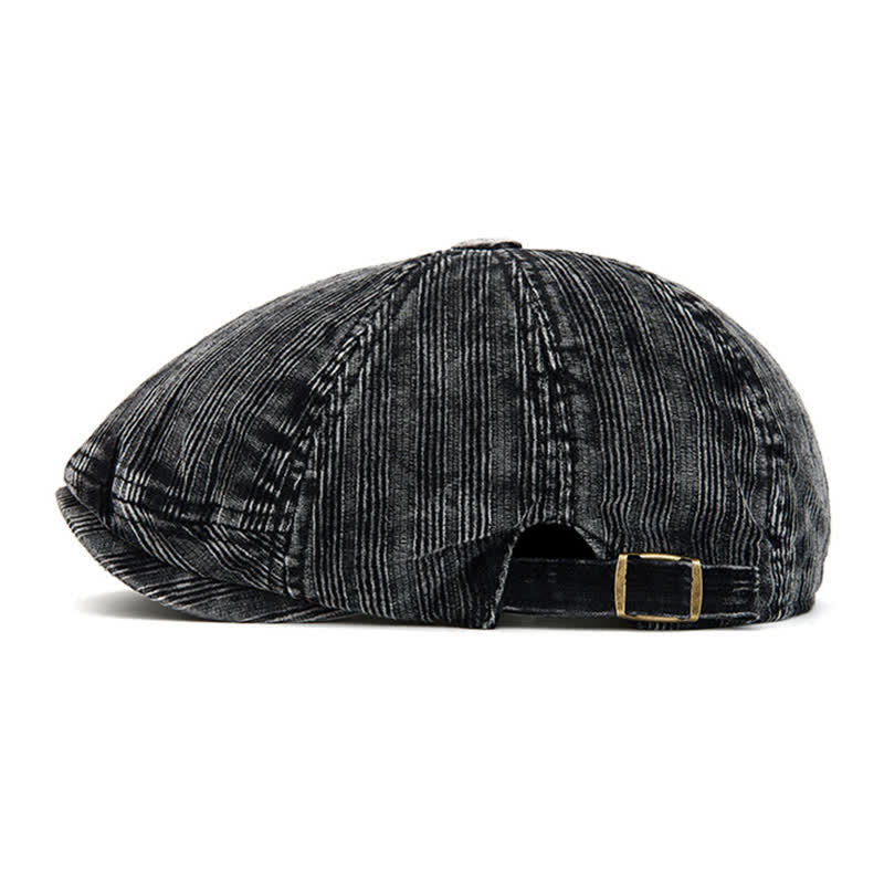 Cappello basco vintage in velluto a coste lavato con fibbia regolabile - image 4