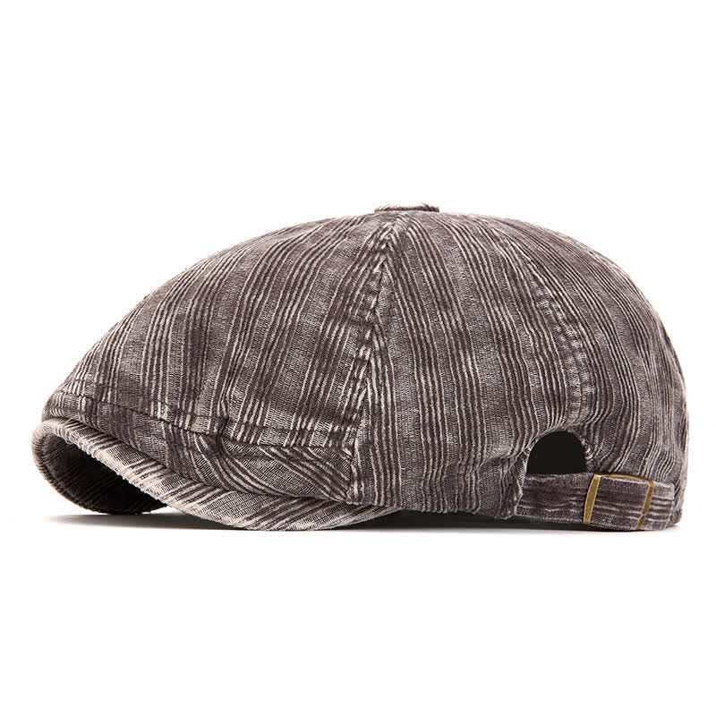 Cappello basco vintage in velluto a coste lavato con fibbia regolabile - Grigio - Regolabile (22 1/2"-24") - image 9