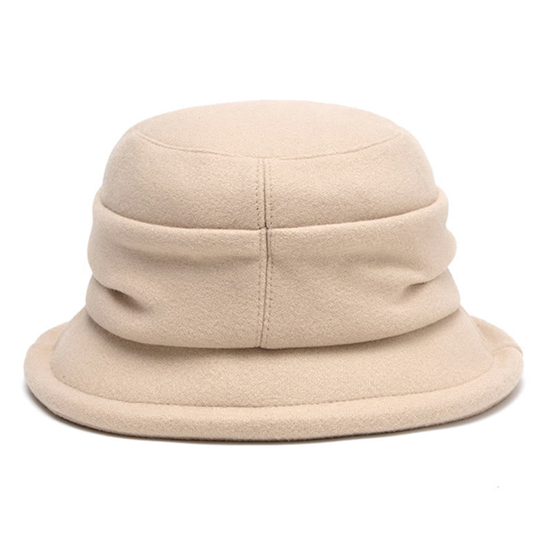 Cappello da pescatore in feltro morbido con fiocco decorativo da donna - image 4