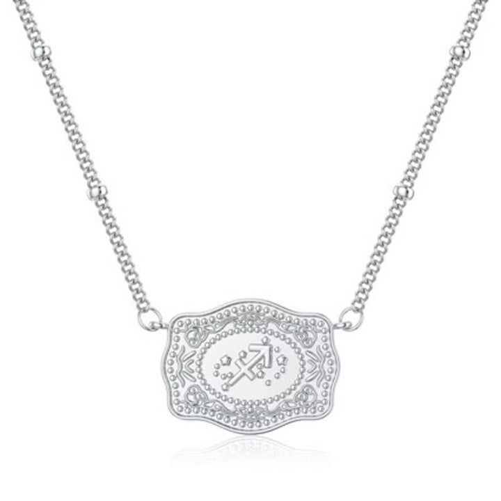 Collana in argento con dodici segni zodiacali in rilievo - Sagittario - image 1