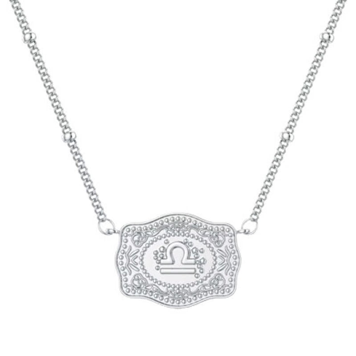 Collana in argento con dodici segni zodiacali in rilievo - Libra - image 9