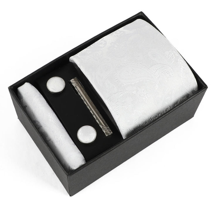 Set di 4 eleganti gemelli da taschino, fermacravatta e cravatta da uomo - Stile n. 10 - image 10