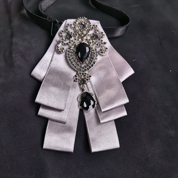 Papillon da uomo con ornamento sul petto e nastro a strati di gemme vintage - Stile n. 8 - image 9