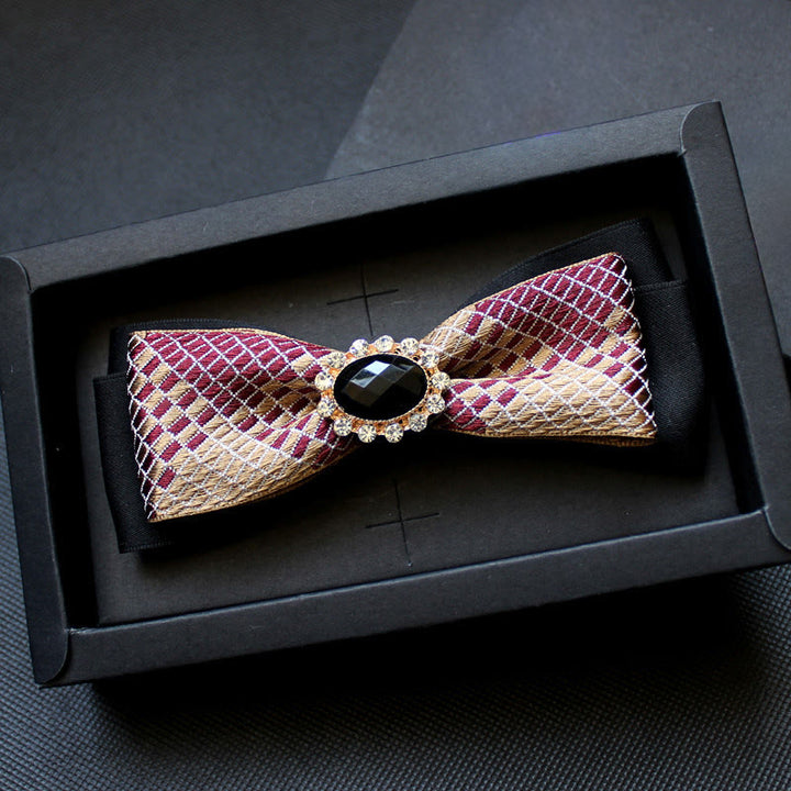 Papillon formale da uomo con motivo geometrico e gemme - Stile n. 6 - image 5