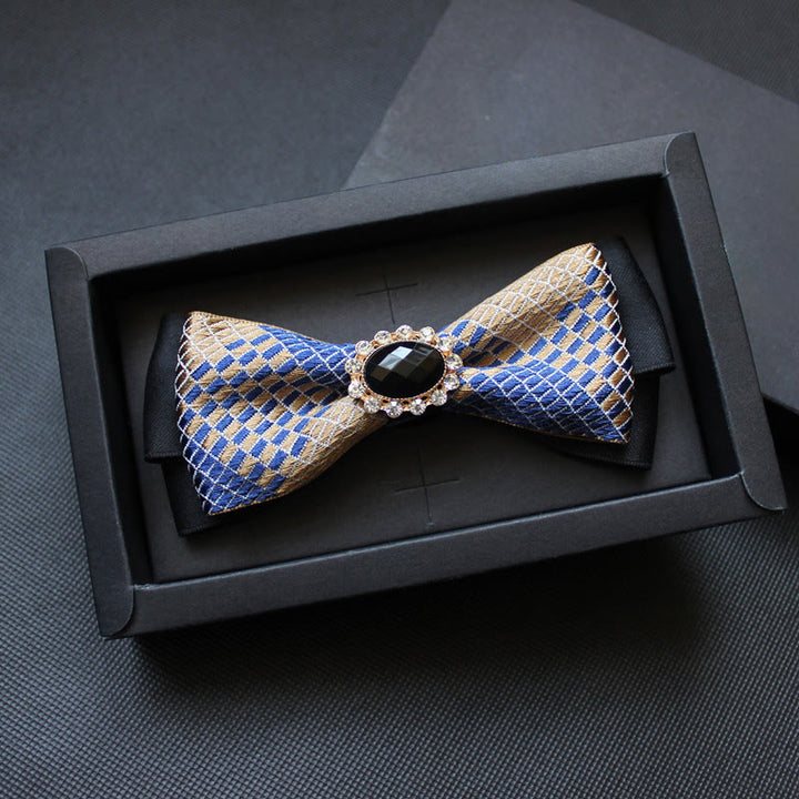 Papillon formale da uomo con motivo geometrico e gemme - Stile n. 4 - image 3