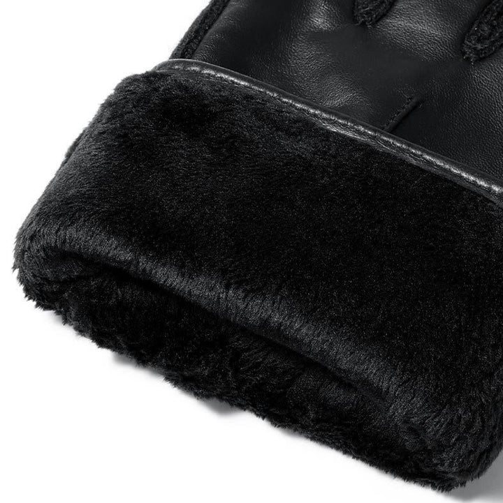 Guanti invernali da uomo in pelle con fodera in pile e touchscreen - image 3