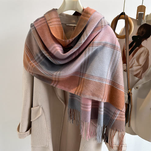 Sciarpa invernale morbida e calda da donna in stile scozzese classico - Stile n. 12 - image 11