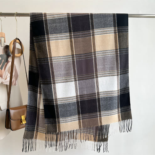 Sciarpa invernale morbida e calda da donna in stile scozzese classico - Stile n. 13 - image 12