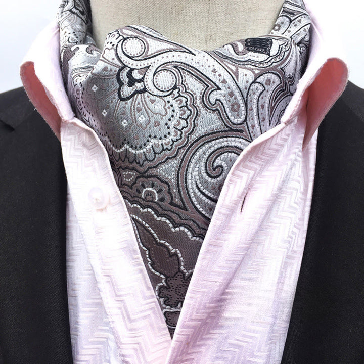 Sciarpa e cravatta multicolore con stampa floreale geometrica retrò da uomo - Stile n. 19 - image 19
