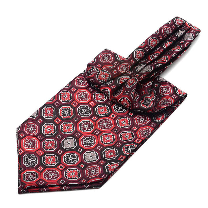 Sciarpa e cravatta multicolore con stampa floreale geometrica retrò da uomo - image 4