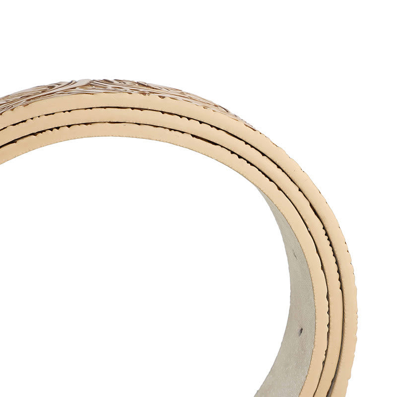 Cintura da uomo in pelle con fibbia ovale intagliata in argento retrò - image 5