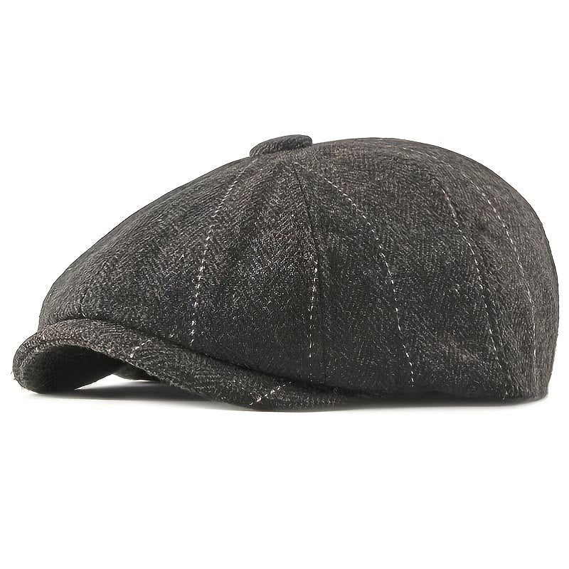 Berretto da uomo elegante con motivo a spina di pesce retrò elegante - Caffè - M (22-22 7/8") - image 0