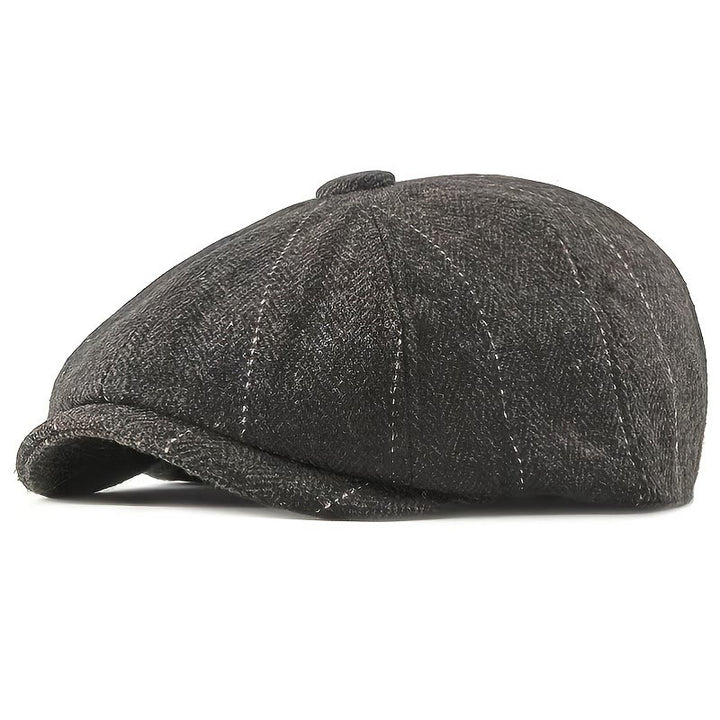 Berretto da uomo elegante con motivo a spina di pesce retrò elegante - Caffè - M (22-22 7/8") - image 0
