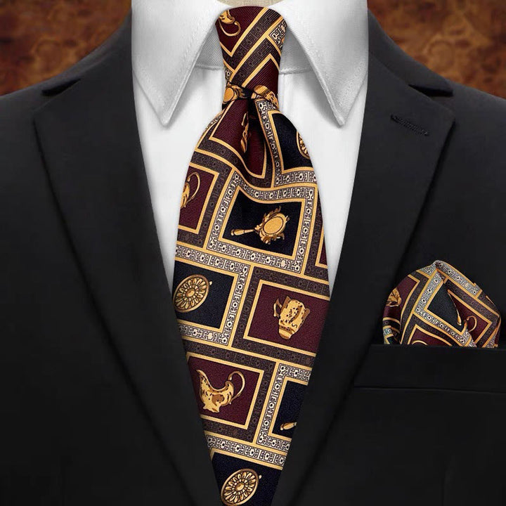 Cravatta da uomo personalizzata con motivo retrò e stile multiplo - image 2