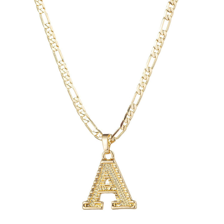 Collana con ciondolo a forma di lettera dorata semplice e nobile - A - image 4