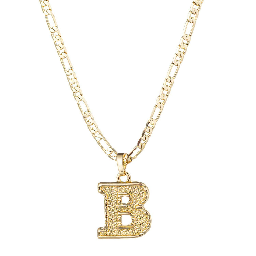 Collana con ciondolo a forma di lettera dorata semplice e nobile - B - image 5