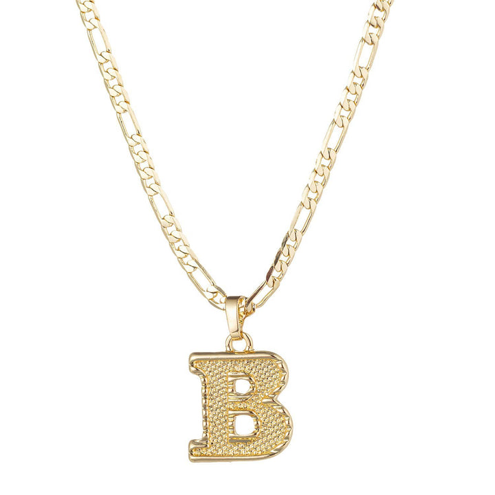 Collana con ciondolo a forma di lettera dorata semplice e nobile - B - image 5